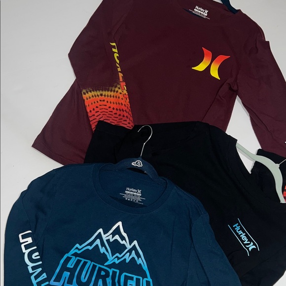 Hurley Other - Boys Hurley Kids' Long Sleeve Tees - Blue, Black, Maroon